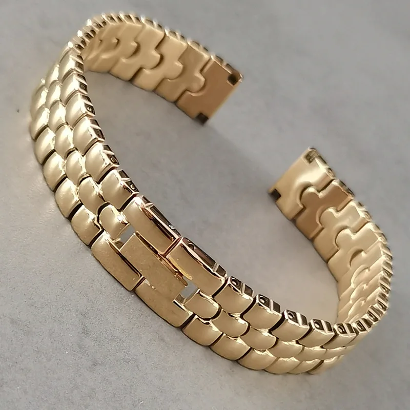 6 8 10 12 14 16mm Small Size Women's Fashion Fashion Diamond Shiny Stainless Steel Watch Strap