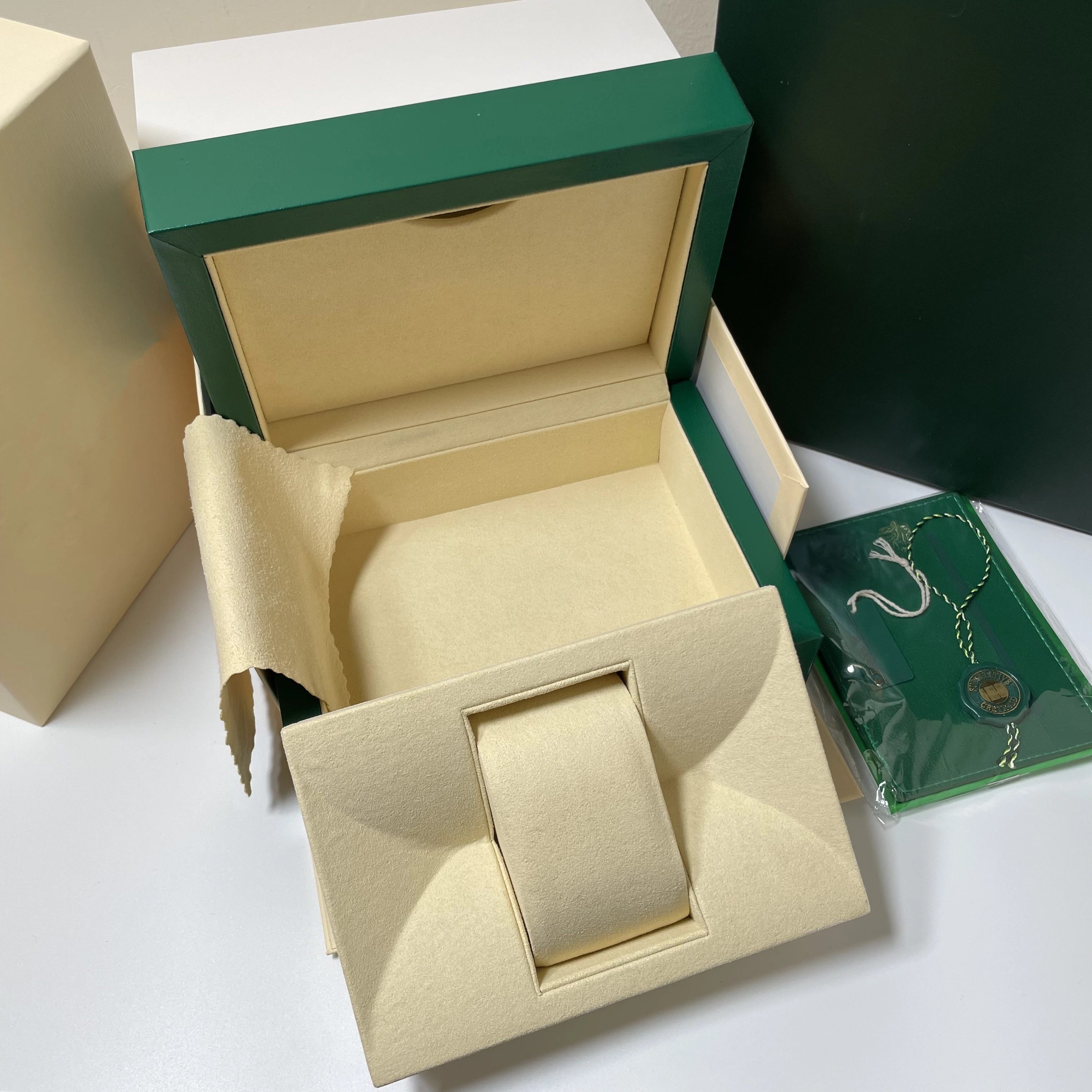 Factory direct substitute original Rolexables green watch box luxury brand with file card can be customized AAA watch box