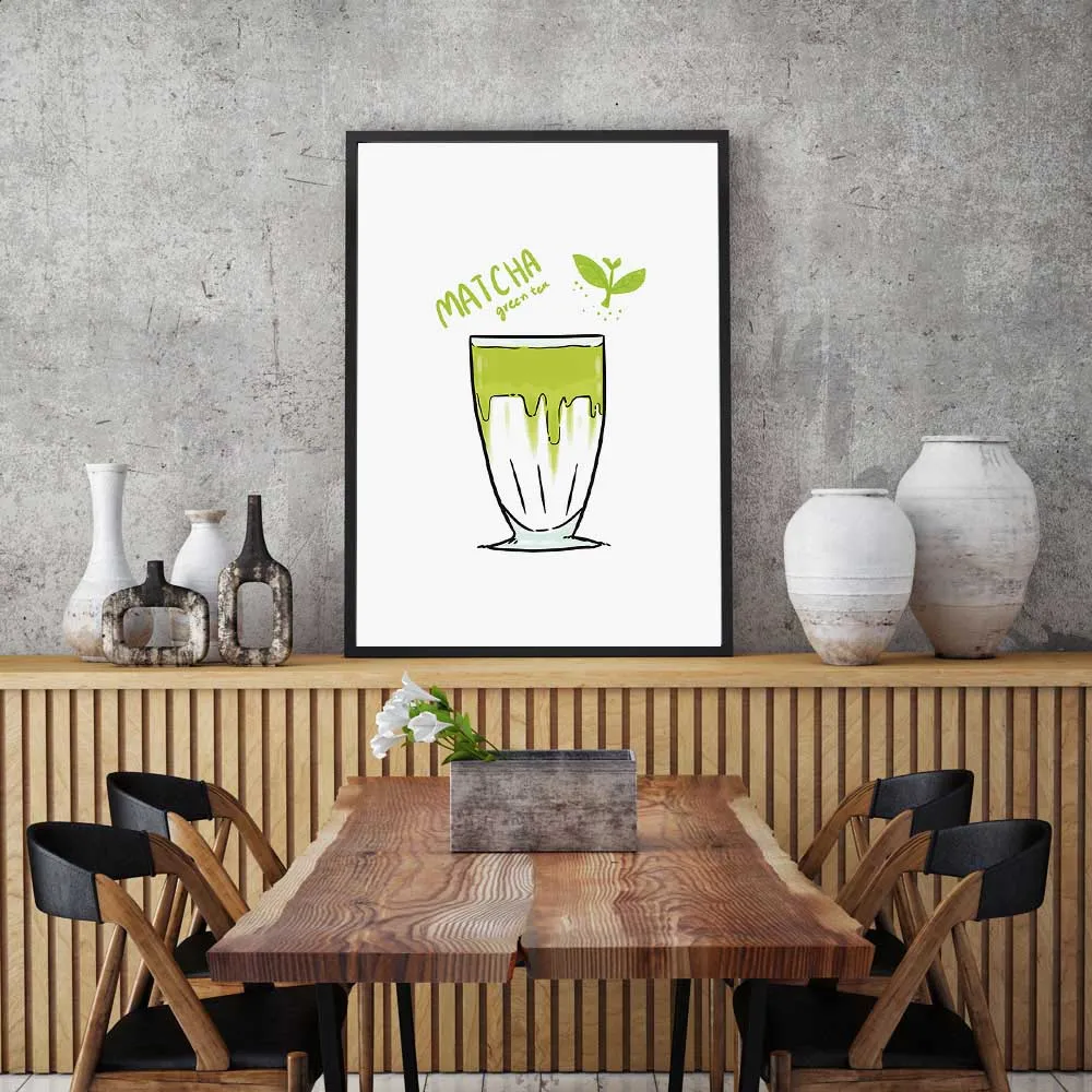 Green Tea Orange Juice Soda Drink Food Snack Wall Art Canvas Painting Nordic Poster Prints Pictures Restaurant Home Decor |