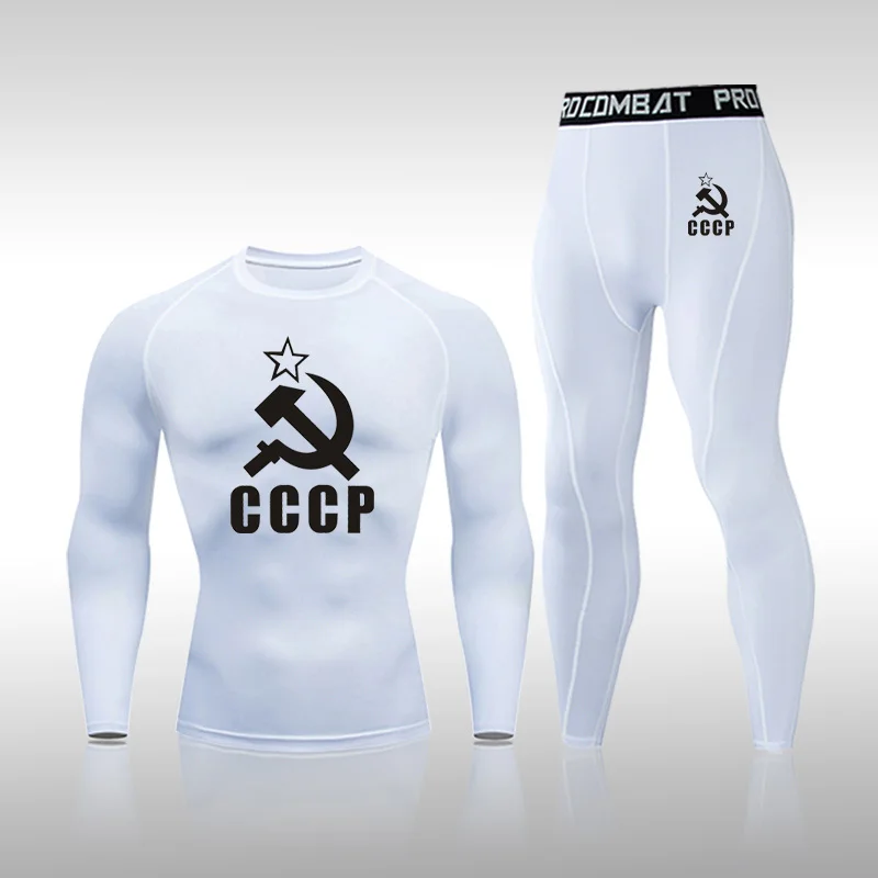 

Men's Sport Suits Quick Dry Training Sportswear Sets Breathable Tights Running 2Pcs/Set For Men Gym Clothing Fitness Compression