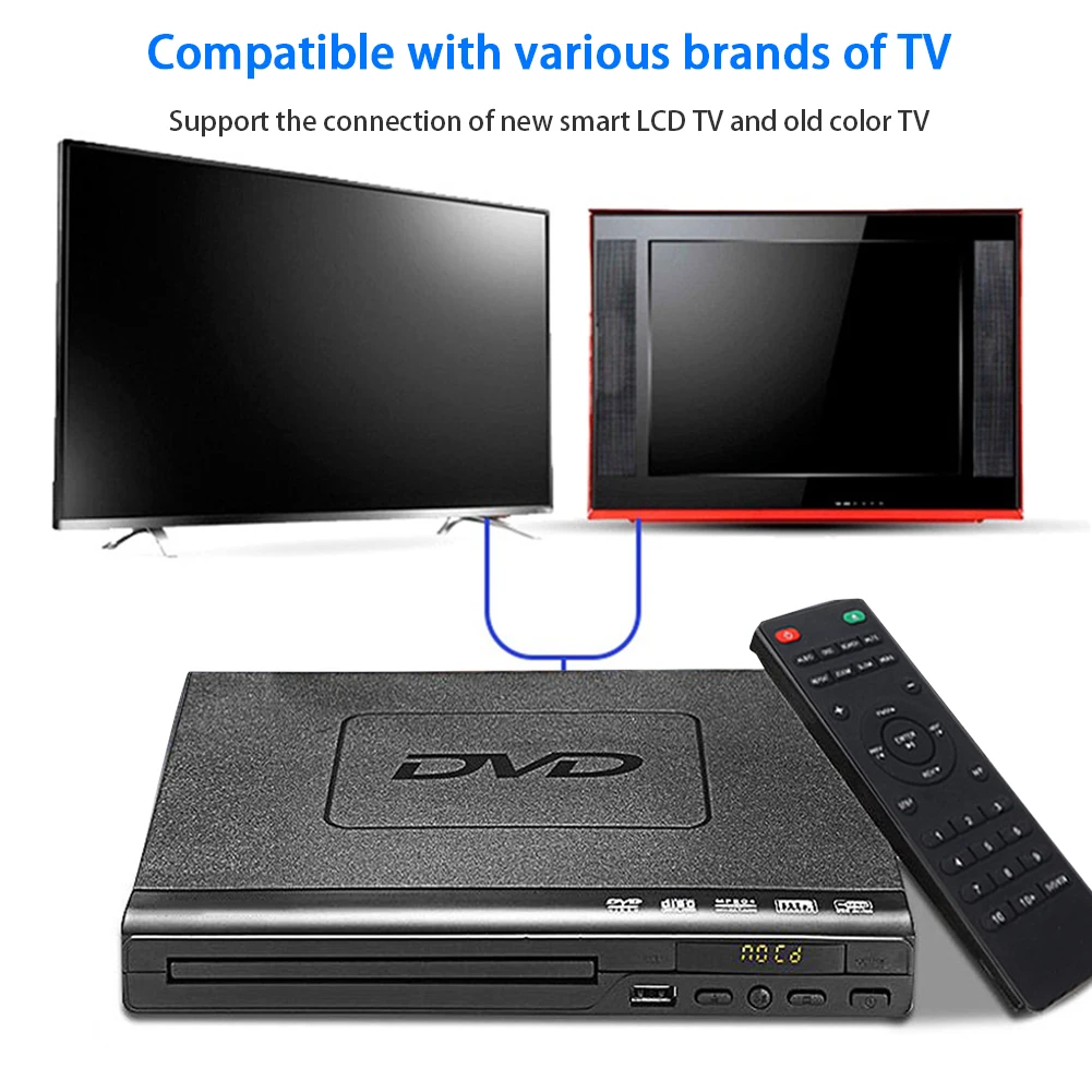 AV Output DVD Player 110V 240V Theatre System Multimedia Portable USB Input Video For TV Home Entertainment Mini VCD MP3 images - 6