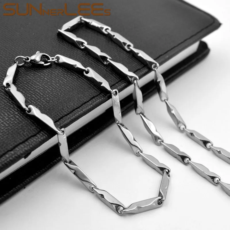 

Комплект из колье и браслета, из нержавеющей стали, 3 мм