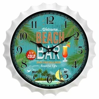 14 inch vintage wall clock silent non ticking battery operated watch retro beer cover retro beer cover for homeofficebar decor