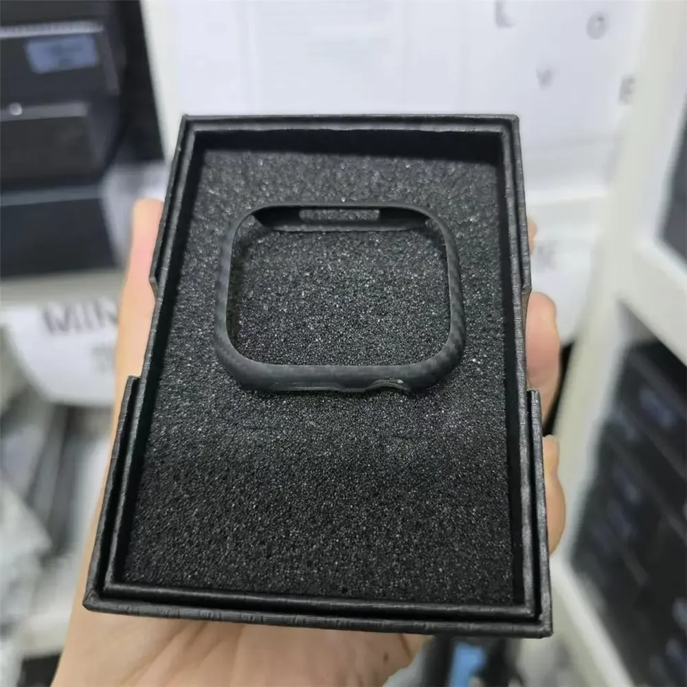 Фото Для Apple Watch Series 10, натуральное углеродное волокно, матовый, ультратонкий, легкий, защитный чехол, бампер, рамка, 42 мм, 46 мм №2
