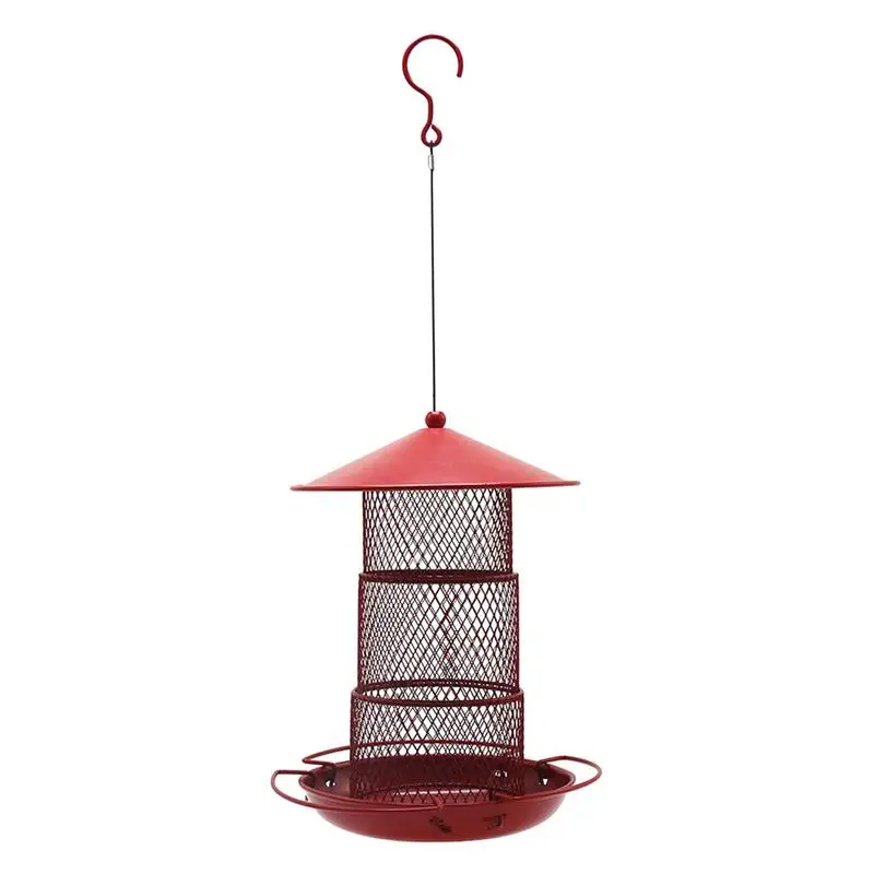 

Wild Bird Feeder Squirrel Proof 3-Layer Large Capacity Hangings Wild Bird Feeder Spinning Wild Bird Feeder Rotating Metal Bird