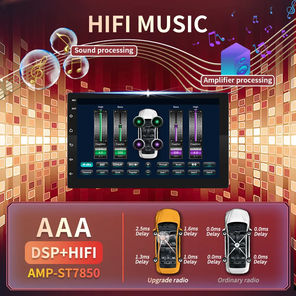 Автомагнитола IPS DSP мультимедийный видеоплеер на Android 10 экран 7 дюймов 8 ядер ОЗУ Гб