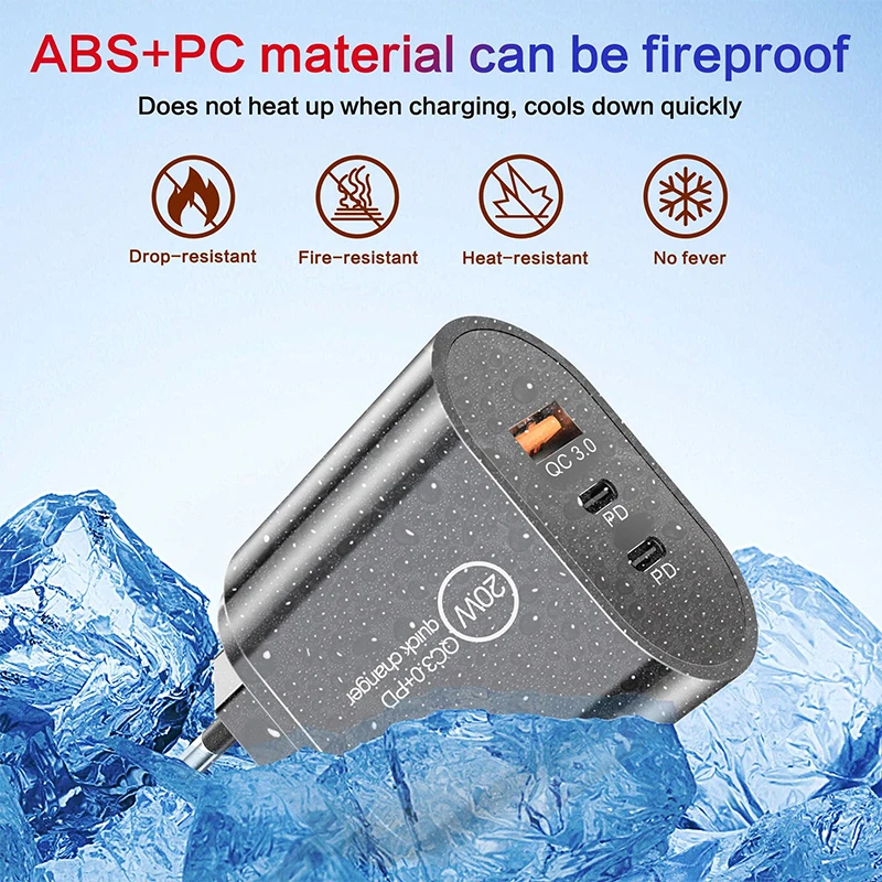 

USB Charger Multiple Ports QC3.0 Mobile Phones PD Type c Charger Fast Charging Wall Adapter For iPhone iPad Huawei Xiaomi