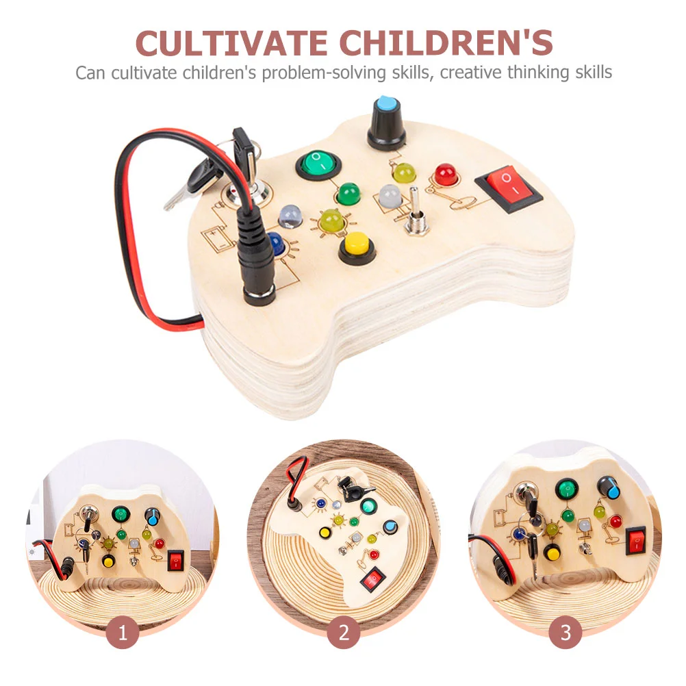 

Handle Busy Board Toddler Sensory Toy Activity Wooden Circuit Kids Montessori Educational Toys