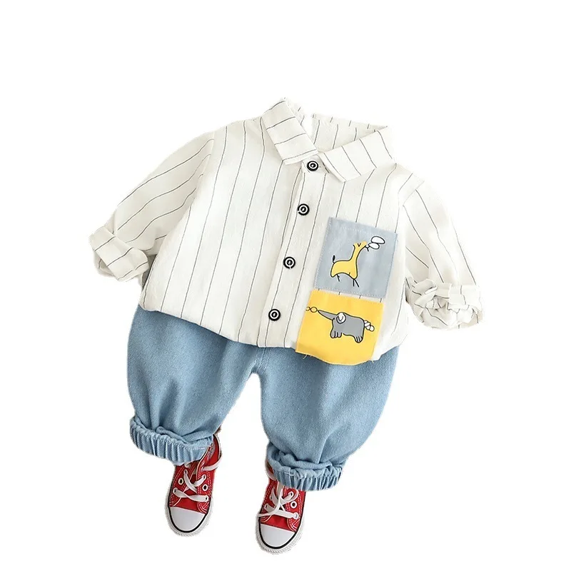 

New Autumn Children Boys Clothes Suit Baby Casual Cotton Shirt Pants 2Pcs/Sets Toddler Costume Infant Sportswear Kids Tracksuits