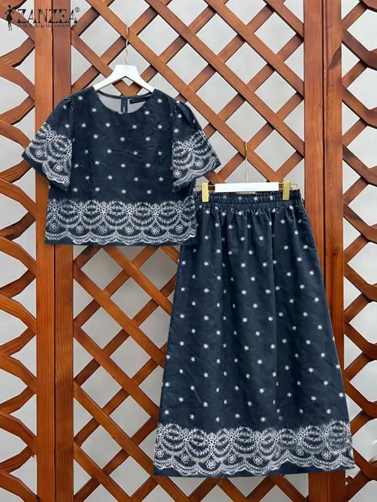 Женский короткий топ ZANZEA наряды из 2 предметов модные праздничные богемные