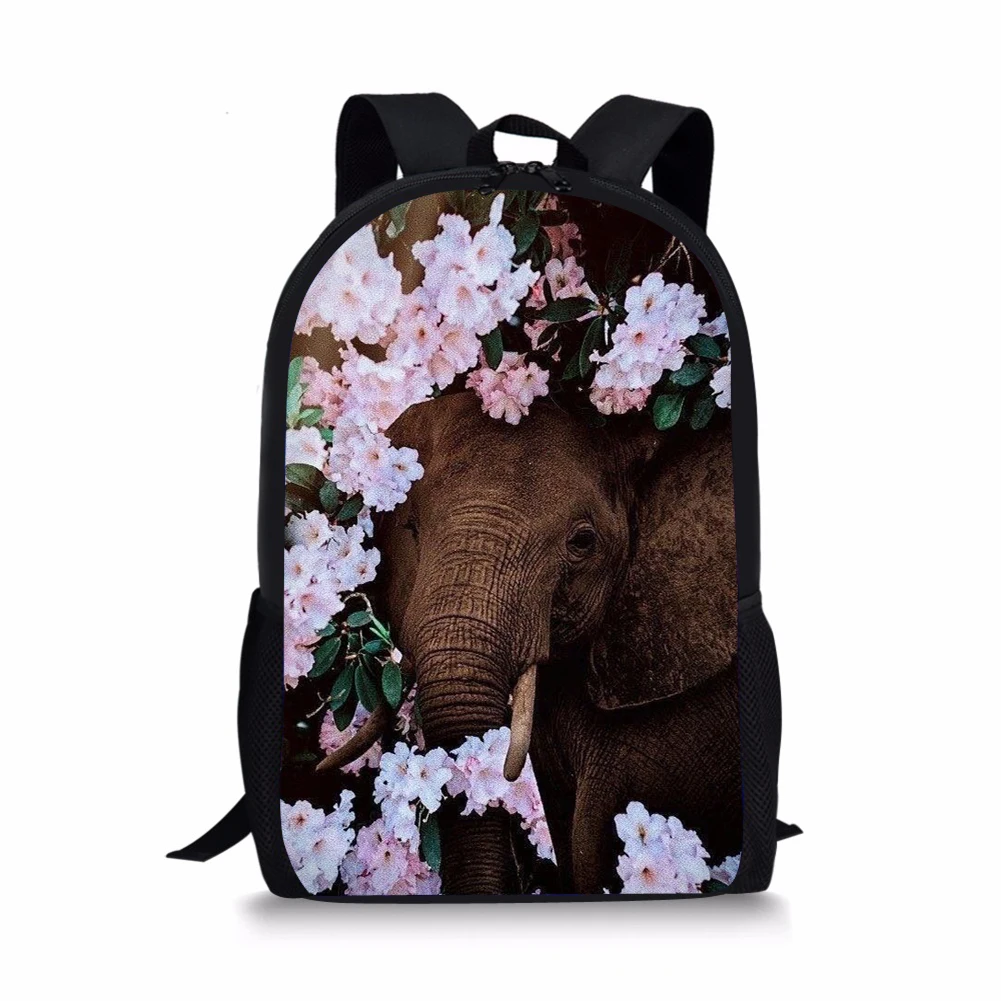 Elephant Style Print New Large Schoolbag Student School Backpack Waterproof Bagpack Capacity Primary Book Bags