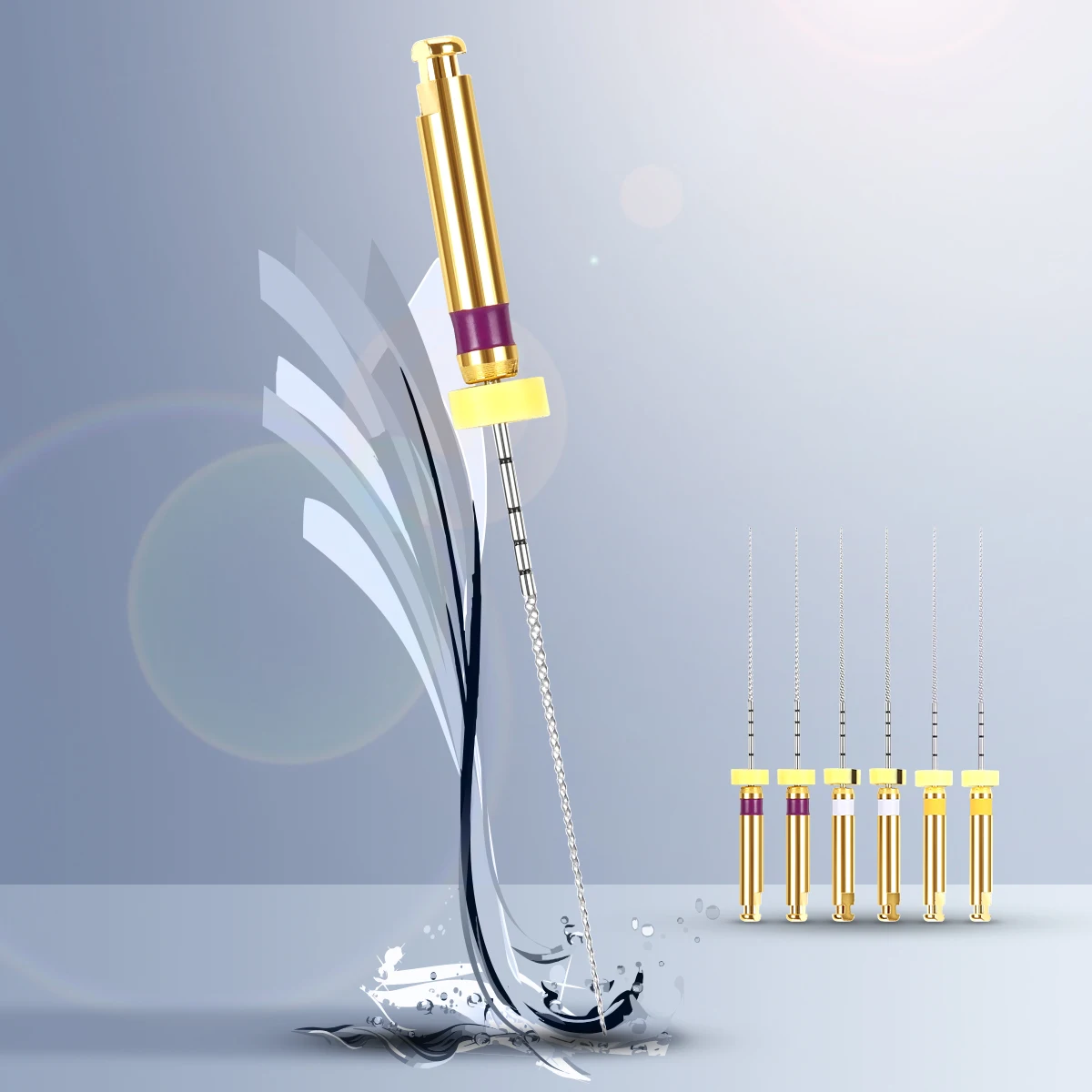 AZDENT Dental Endo Rotary File 6 PCS Engine Use Root Canal Instrument Niti Path 25mm Endodontic Files Dentistry Medical Clinic