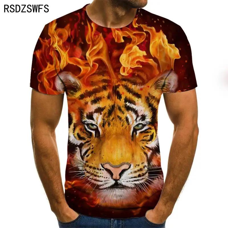 3D printe Animal tiger Lion face man 's T- Tshirt New loose lion casual majestic summer fashion shirt Harajuku oversized t shirt