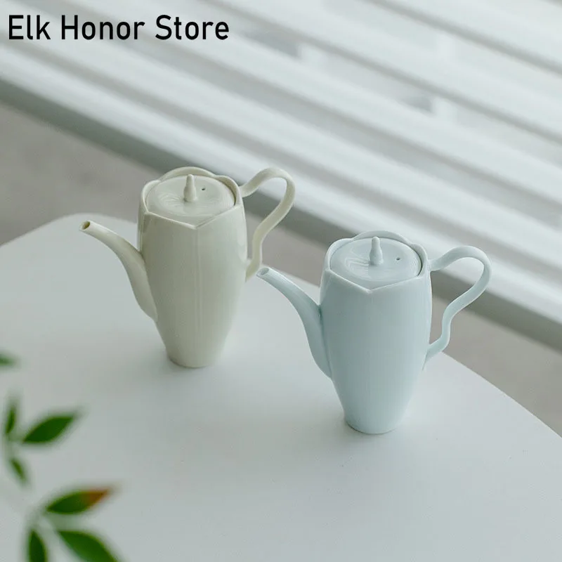 

180ml Imitation Song Shadow Blue Porcelain Drool Drip Pot Plant Ash Ceramic Teapot Tea Maker Kettle With Filter Kungfu Tea Set