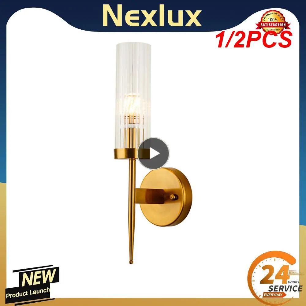 

1/2PCS Europe Golden Wall Lamp Led 5W for Home Decor Bedroom Living Room Decoration Light Metal Glass Aisle Corridor Interior