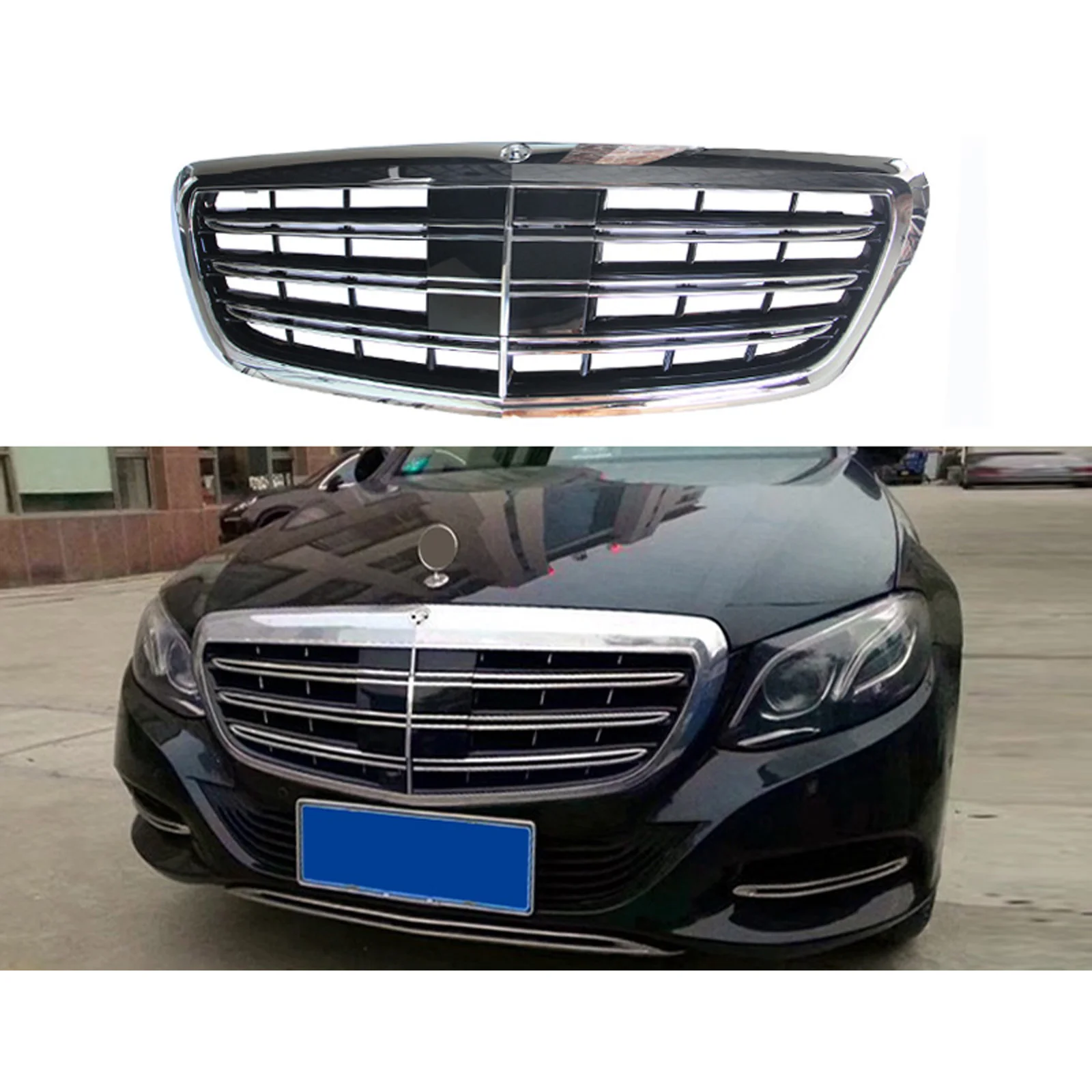 

Передняя решетка для Mercedes Benz W213, серебристо-Черная решетка для Benz E CLASS 2016 +