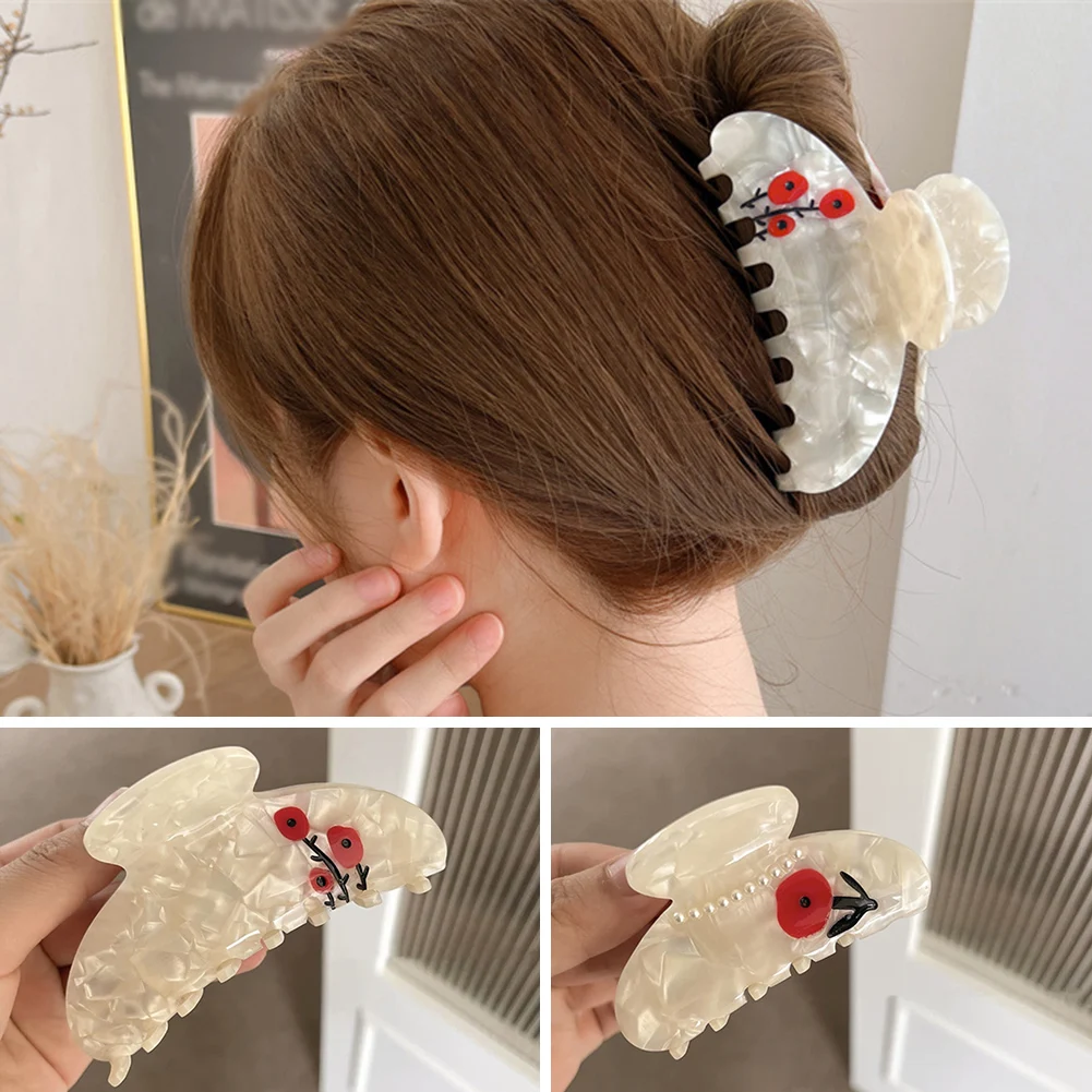 

2022 New Acetate Tulip Print Hair Claws For Women Fashion Temperament Colorful Flower Crab Hair Clip Clamp Hair Accessories