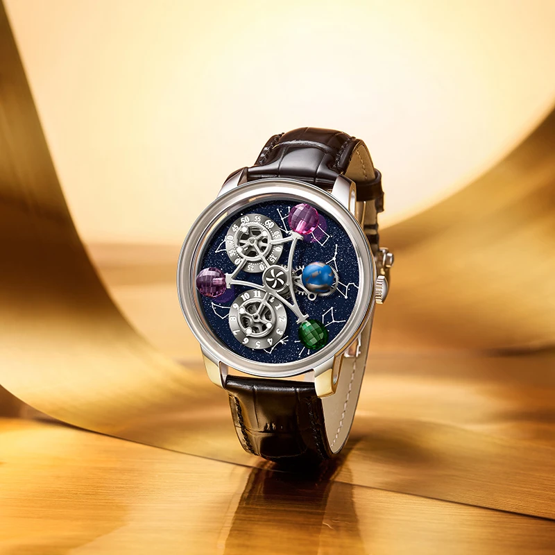 PINDU DESIGN Mens Watches Top Brand Luxury Miyota 8215 Modified Movement JacobCo Astronomia Mechanical Watch Roulette Baselworld