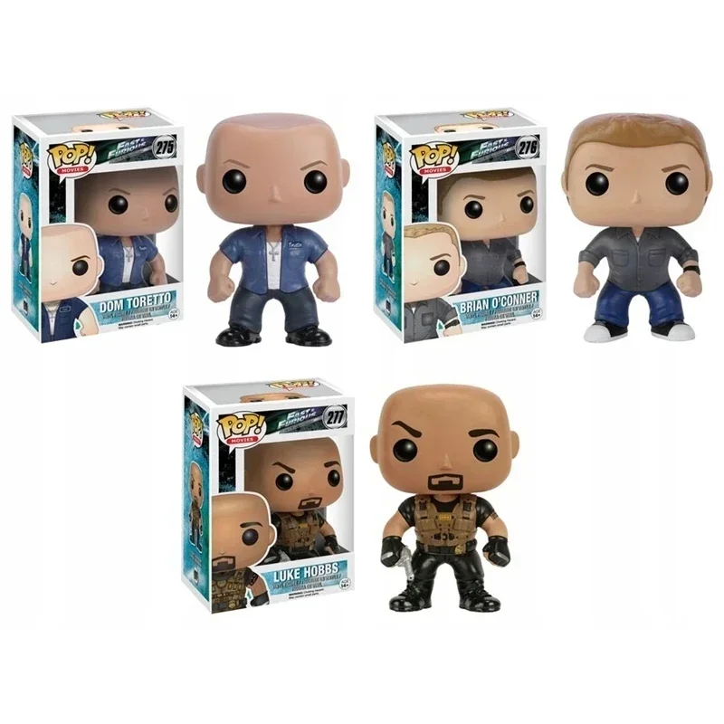 FUNKO POP NEW Arrival Fast Furious Dom Toretto #275 Brain Oɼonner #276 Luke Hobbs #277 Figure Toys Vinyl Collection Model