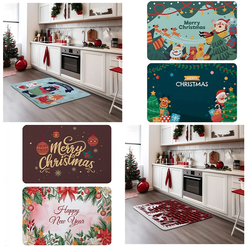 

Рождественский коврик для ног с диатомом, нескользящий абсорбирующий напольный коврик, утолщенные коврики, домашние коврики для спальни и ванной, дверной коврик 40*60 см