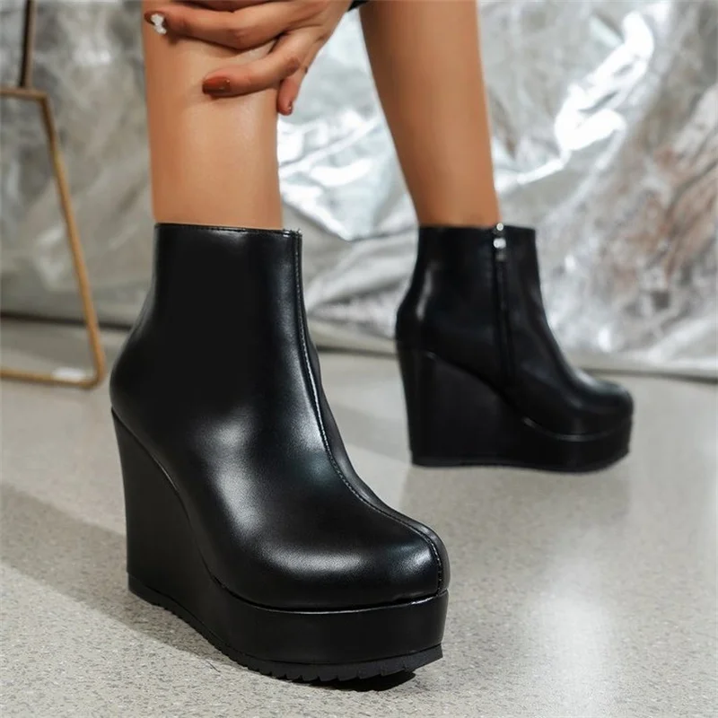 

Новинка Осень-зима 2022, ботинки на толстой подошве, Универсальные ботинки на толстом каблуке, короткие сапоги, женские ботинки