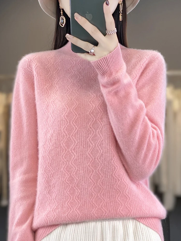 Осенне-зимние женские пуловеры с ложным воротником