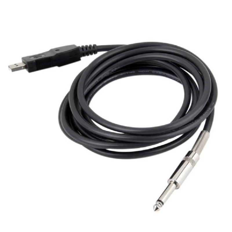 

1pc 3M Guitar Bass 1/4'' USB TO 6.3mm Jack Link Connection Instrument Cable