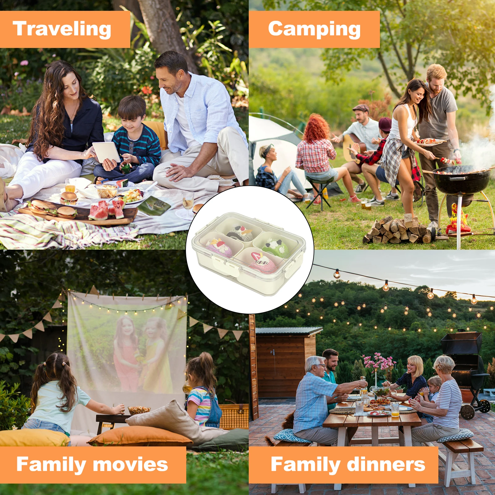 Органайзер кухонный прозрачный с крышкой 4/8/6/9 ячеек