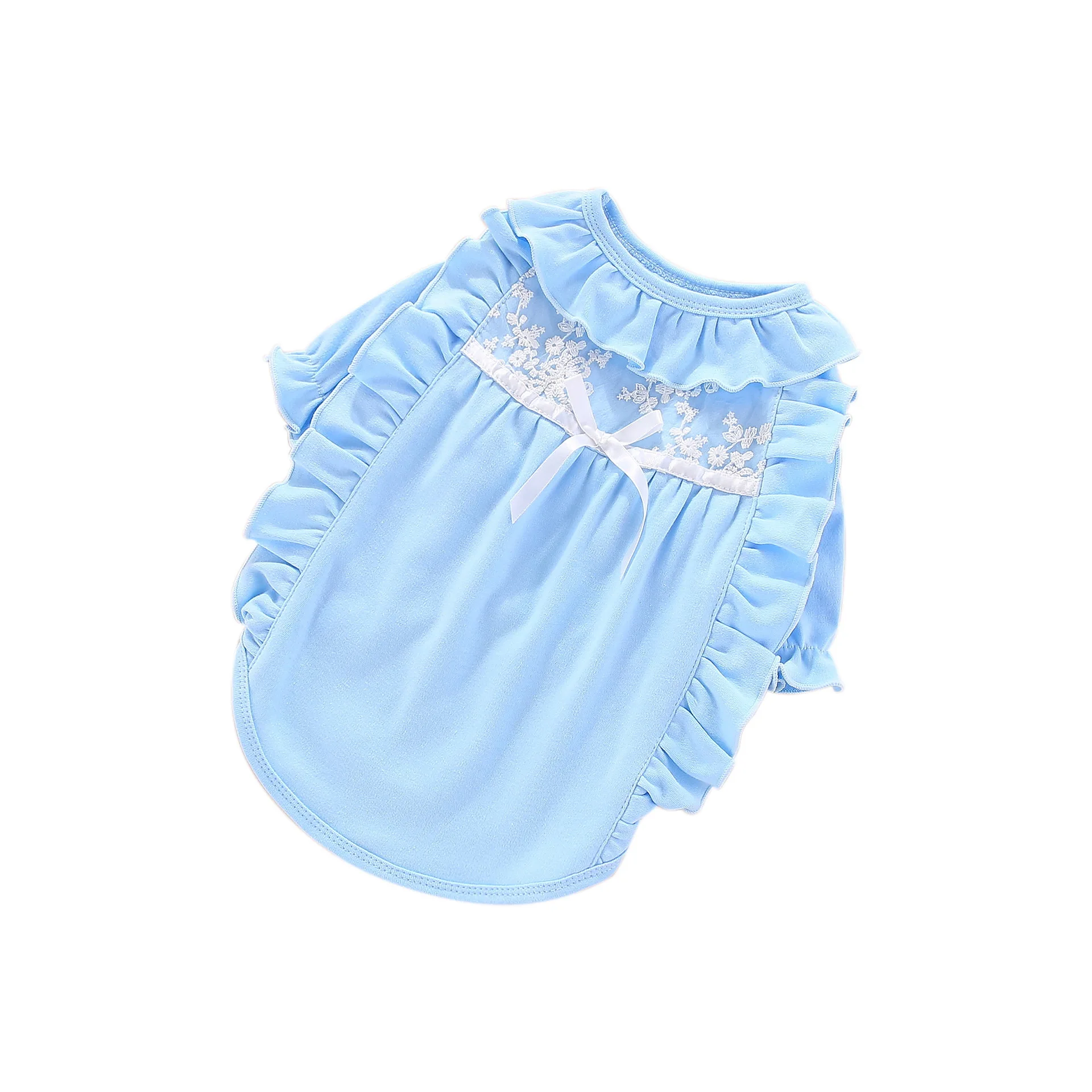 

Платье-жилет для собак и кошек, кружевное и дизайнерская юбка для щенков с бантом, одежда для весны и лета, 2 цвета