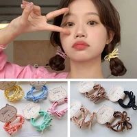 2pcsset sweet bow knot scrunchies for women girls soft ribbon hair bow elastic hairband female hair accessories