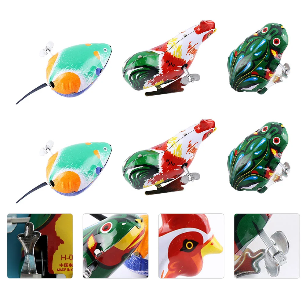 6 шт. заводная игрушка с животными заводные игрушки забавные дети винтажные