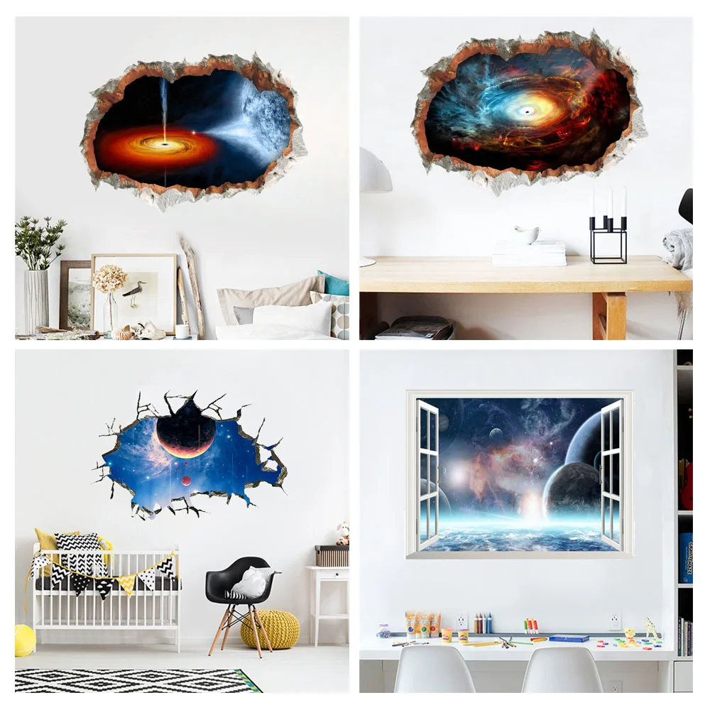

Starry Sky Universe wall stickers for children's rooms decorated with special 3d space-themed mural art Pvc posters headboard