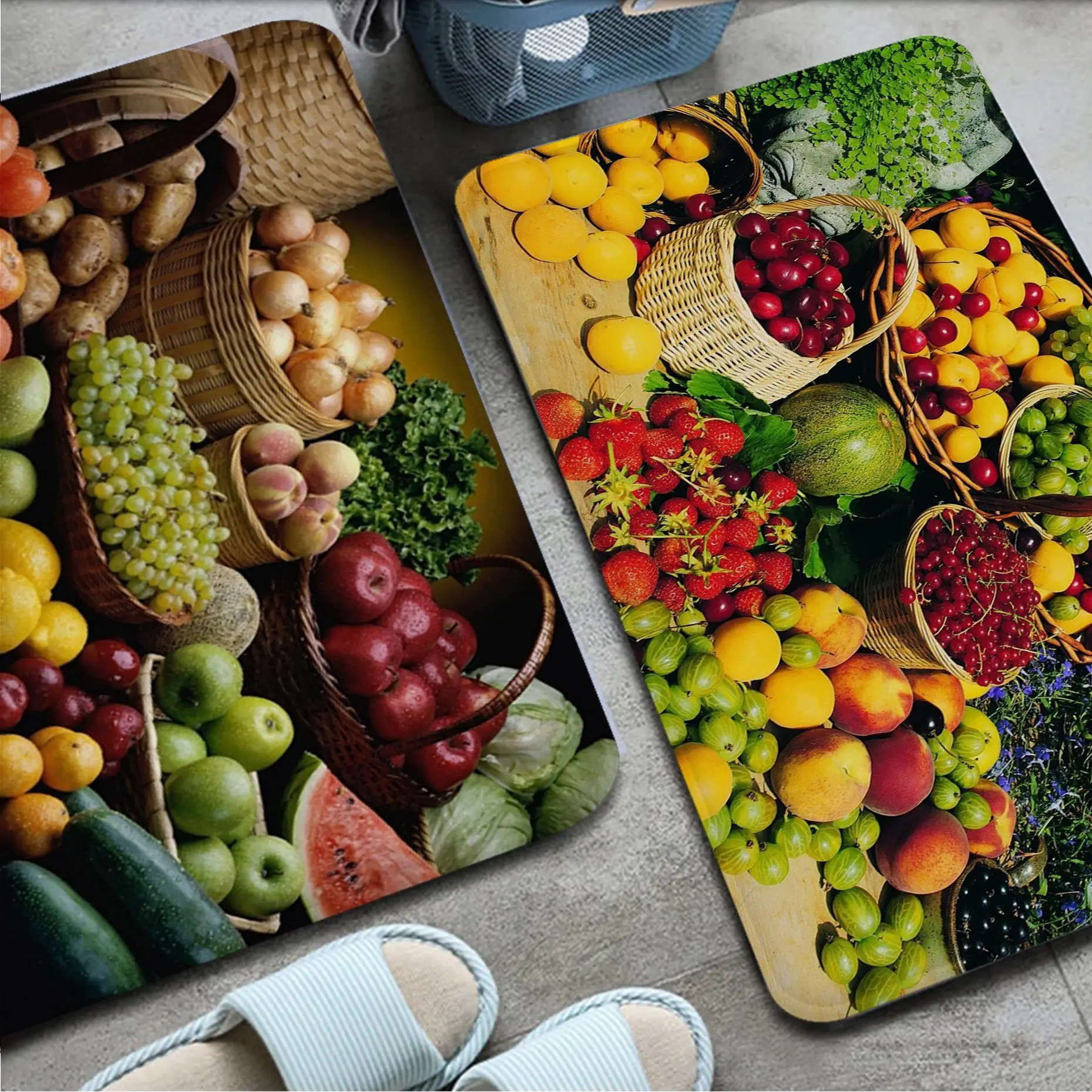 

Modern Fruit Printed Bathroom Mat Cheaper Anti-slip Modern Living Room Balcony Printed Doormat Area Rug