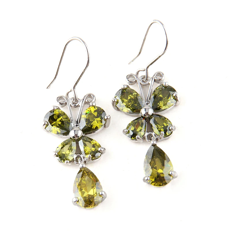 Free shipping Ladies Luxury Drop Earrings butterfly Cubic Zircon Earring Top Quality Nickel &amp Lead | Украшения и аксессуары