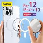 Магнитный чехол Baseus для iPhone 13, 12 Pro Max, прозрачный, с поддержкой беспроводной зарядки