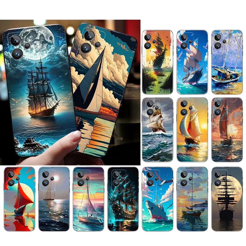

Sailing Boat Phone Case for OPPO Realme 10 Pro Plus 9 8 7 6 Pro 6i GT 2 Pro X2 Pro C21Y C11 X3 SuperZoom GT Master