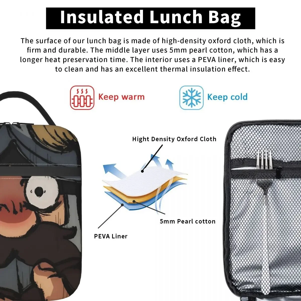 Вкусный в Dungeon изолированная сумка для обеда Meshi Senshi термоконтейнер герметичный