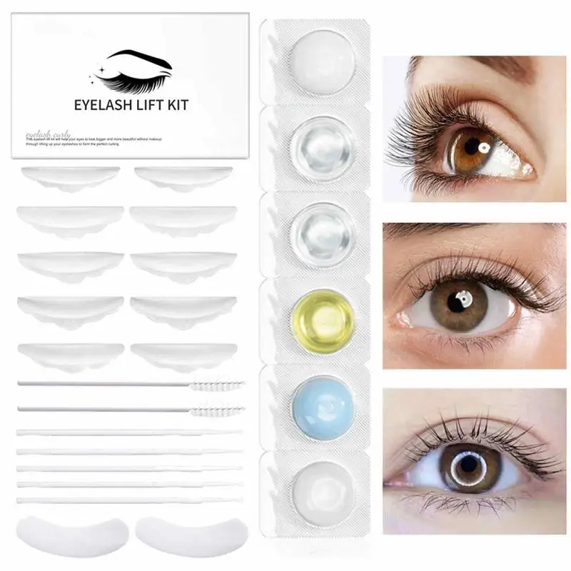 

Eyelashes Lifting Curling Silicon Pad Kit Cold Perm Eyelash Extension Ironing Keratin Wrapping Set For Semi Permanent Curl Wave