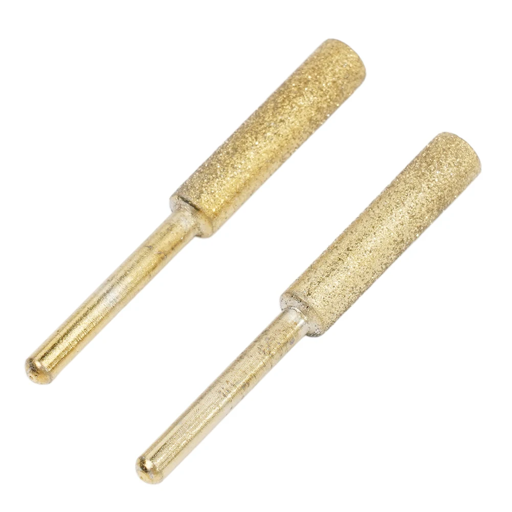 

2Pc Diamond Chainsaw Sharpener Burr 4/4.8/5.5mm Coating Adopted Titanium Plating Process Ideal For Sharpening Chain Saw Teeth