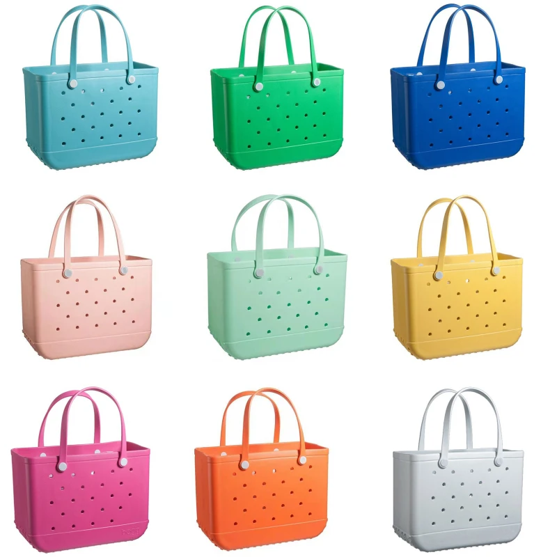 

EVA Women Beach Tote Bag Large Capacity Beach Basket with Hole Pool Sunsries Storage Bag Designer Female Handbag