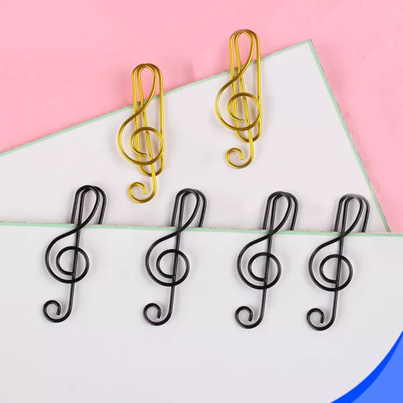 

20/40pcs Creative Paper Clips Music Note Shape Metal Paperclip on Book Paper Students Stationery Office School Binding Supplies