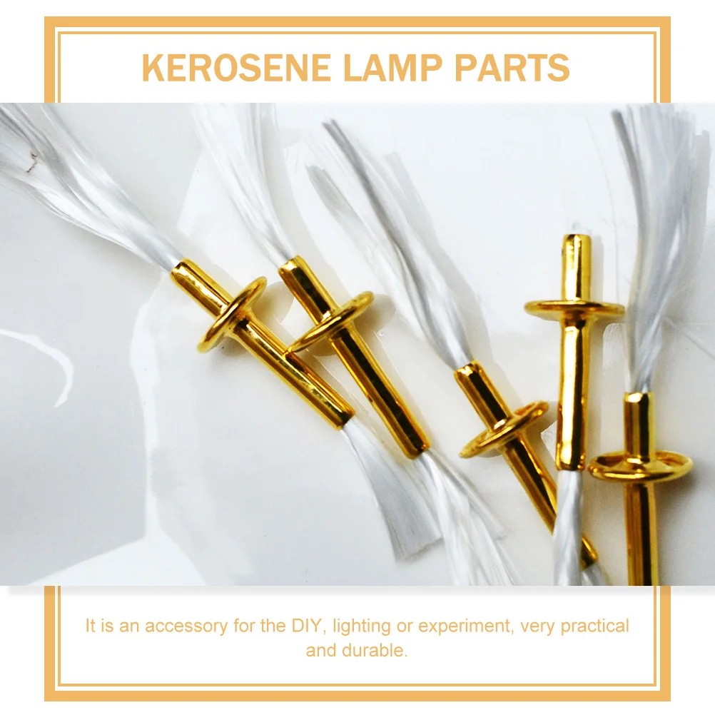 2 Pcs Component Wick Tube Kerosene Lantern Oil Alloy Holders Replacement Burner