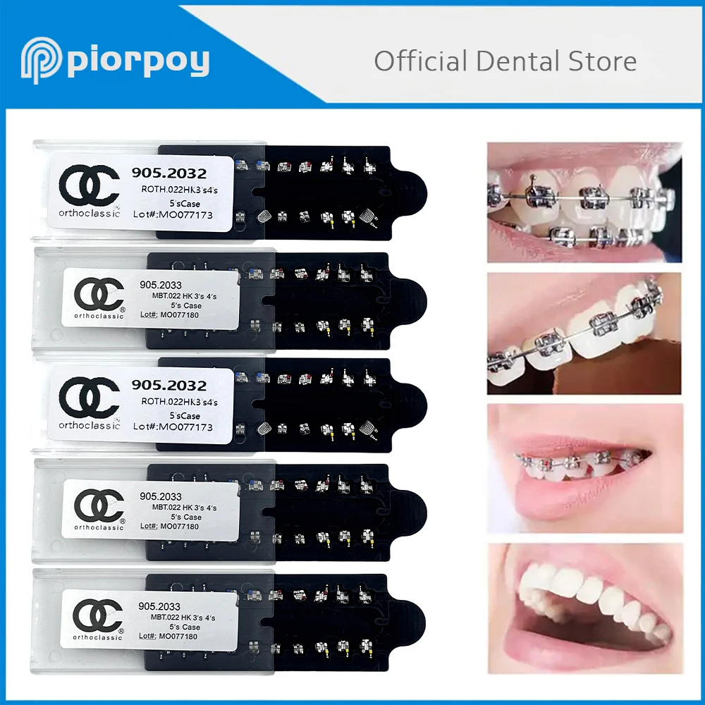 Стоматологические скобы PIORPOY 100 шт./5 комплектов для фотометаллических скоб Roth/MBT