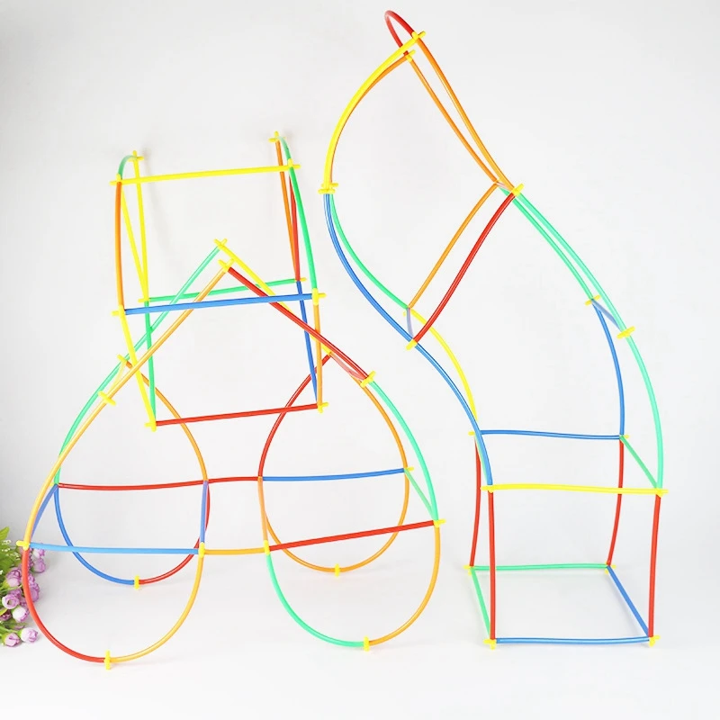 310 шт. соломенный конструктор STEM строительные блоки игрушки для образования