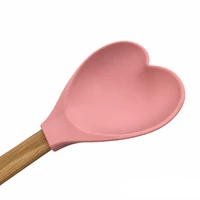 silicone spatulas heart wood cable for confectionery nonstick cookware