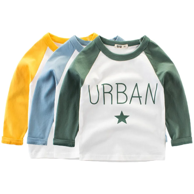 

Korean T Shirt Boys Girls 2022 Autumn Children's Clothing Letter Print Long Sleeve T-shirt for Boy Cotton Baby Top Tees Dropship