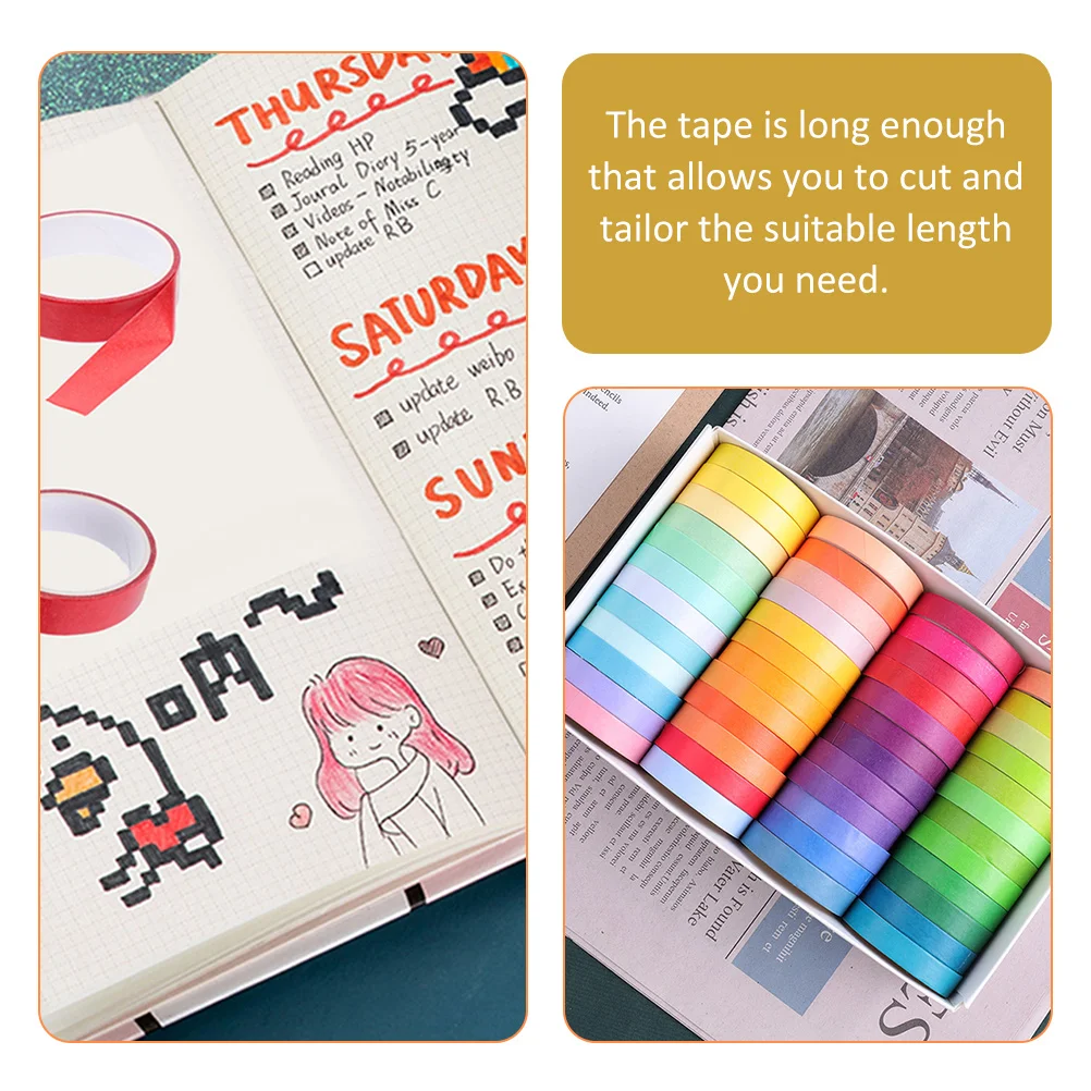 48 рулонов цветной ленты Васи клейкие фотоальбом красочные наклейки японская