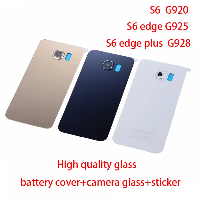 Для Samsung Galaxy S6 G920F Edge plus G925F G928F корпус стеклянная задняя крышка батарейного отсека