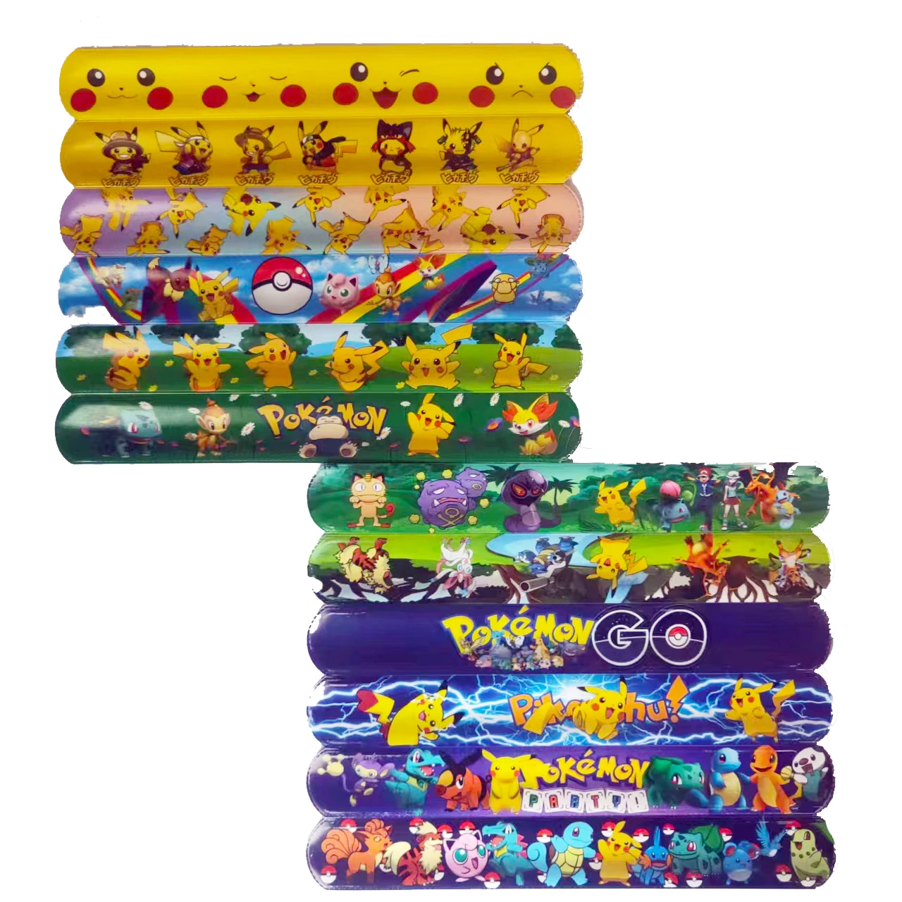 

12 шт., аниме фигурки покемона, Мультяшные Милые Браслеты Пикачу, экшн-фигурки покемона, детские игрушки, подарок на день рождения и Рождество