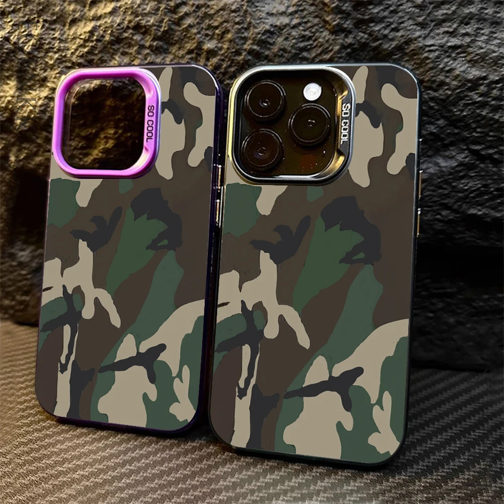 Чехол для телефона с камуфляжным принтом iPhone 13 14 11 12 15 16 Pro Max Plus X XR XS Mini цветной